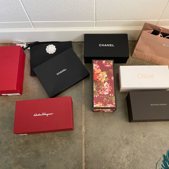 CHANEL Accessories - Collection of EMPTY boxes and bags from luxury designers